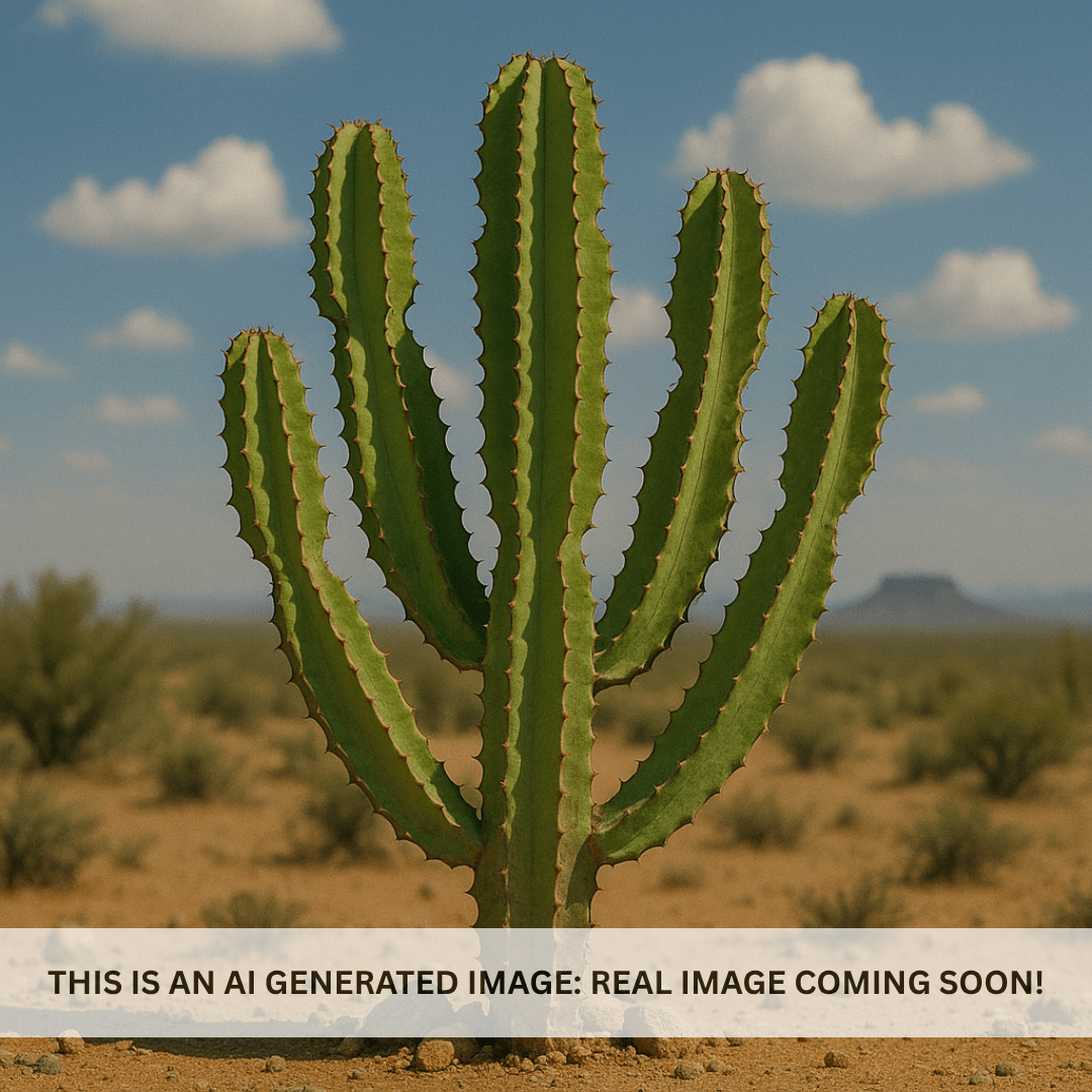 African Candelabra (Euphorbia ammak) tall branching succulent tree in desert landscape — Phoenix, AZ