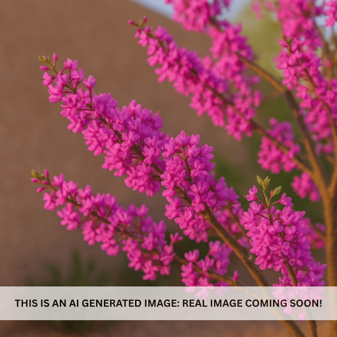 Close-up of Eastern Redbud (Cercis canadensis) pink flower clusters on branches — Phoenix, AZ
