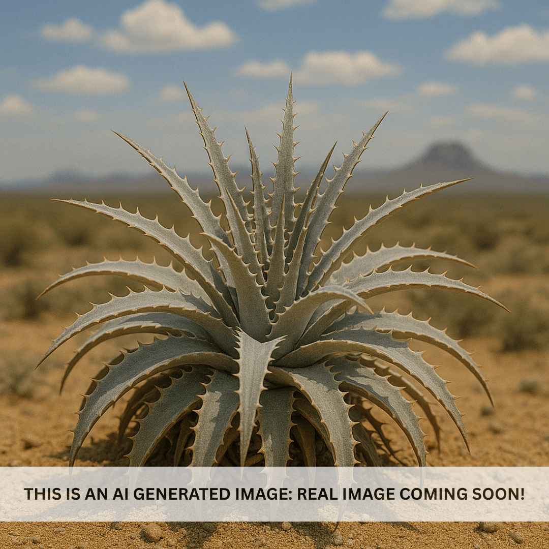 Grand Marnier Dyckia (Dyckia 'Grand Marnier') bronze-orange spiny bromeliad rosette in desert landscape — Phoenix, AZ