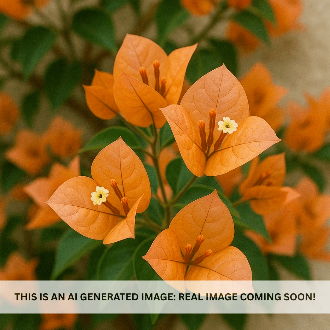 Rosenka Bougainvillea coral-orange bracts close-up — Phoenix, AZ