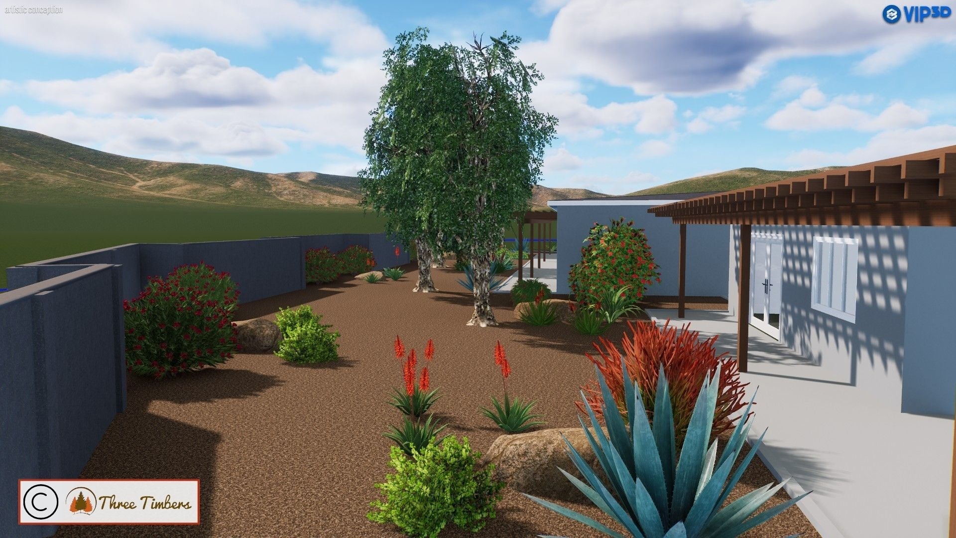 Shade and Color: A Waterwise Desert Retreat