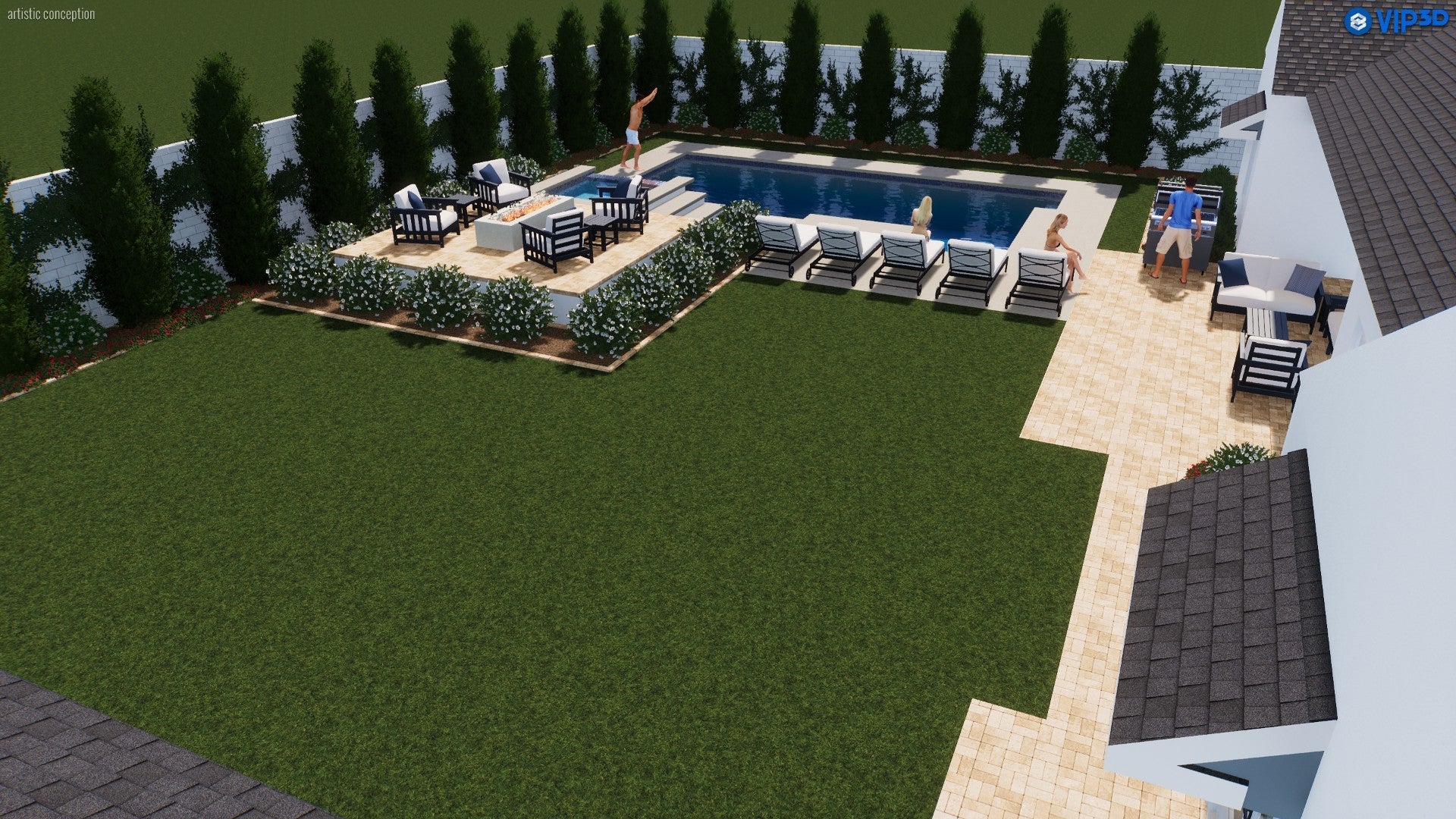 Modern Serenity: A Crisp, Minimalist Backyard Retreat