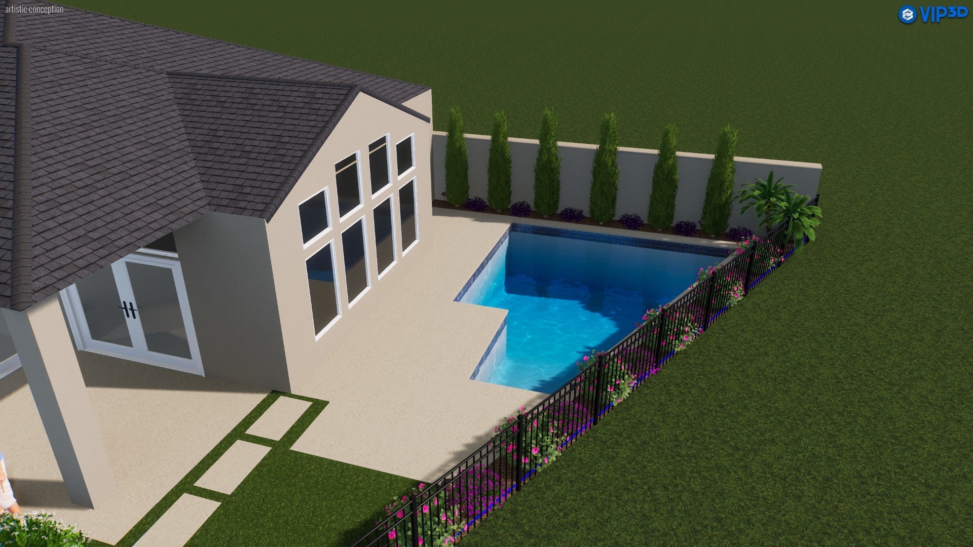 Modern Poolside Privacy: Low-Maintenance Pool Landscaping