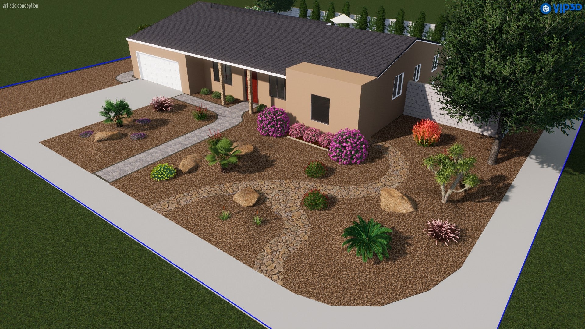 Sonoran Flow: Low-Maintenance Front Yard Desert Landscaping for Phoenix Homes