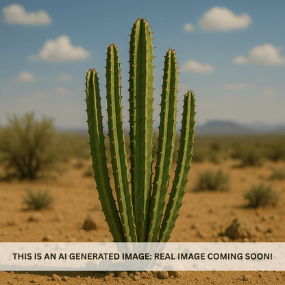 Desert Candle (Euphorbia acrurensis) tall candelabra-form succulent in desert landscape — Phoenix, AZ