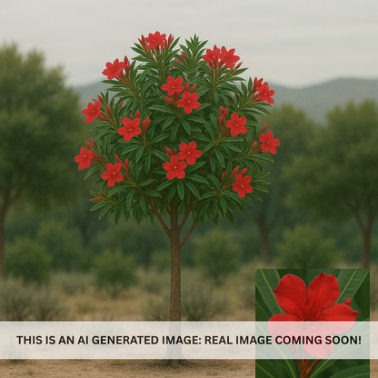 Red Oleander Tree